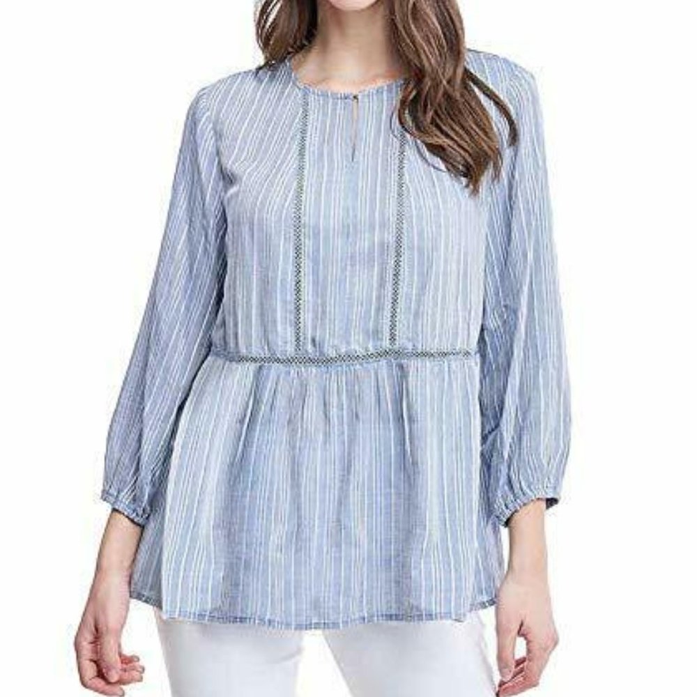 FEVER 3/4 SLEEVE BLOUSE SIZE LARGE 1387749